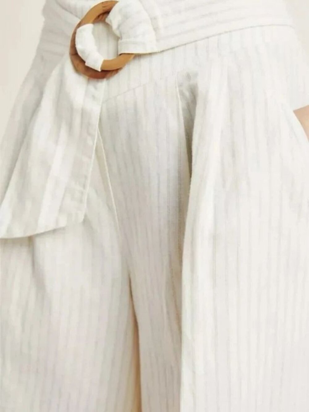ANTHROPOLOGIE Wide Leg Cropped Pants Palm Beach Belted Culottes - Picture 13 of 14